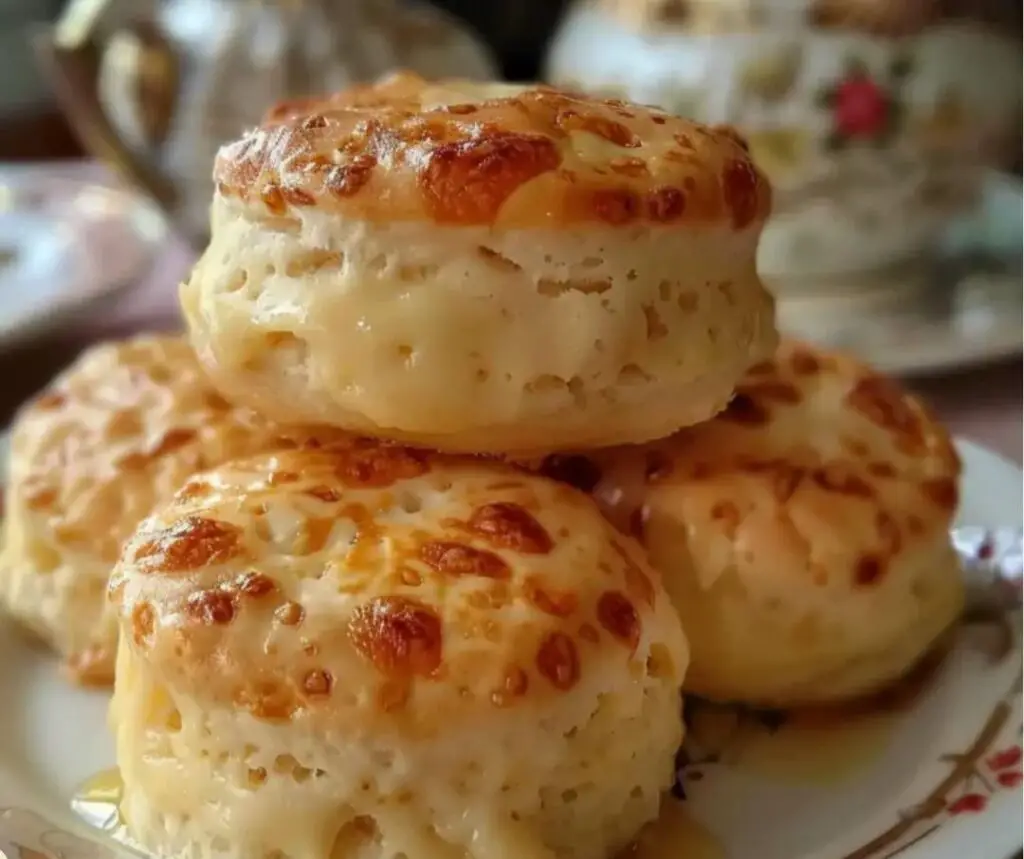 Scones de queso formados y listos para hornear.